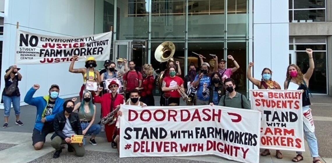 doordash stands with farm workers rally